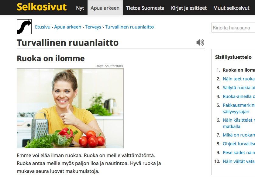 Potilaan Lääkärilehti - Selkokielisiä neuvoja turvalliseen  ruoanvalmistukseen